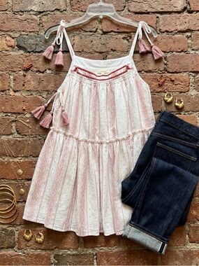 easel Pink and Red Teared Ruffle Dress